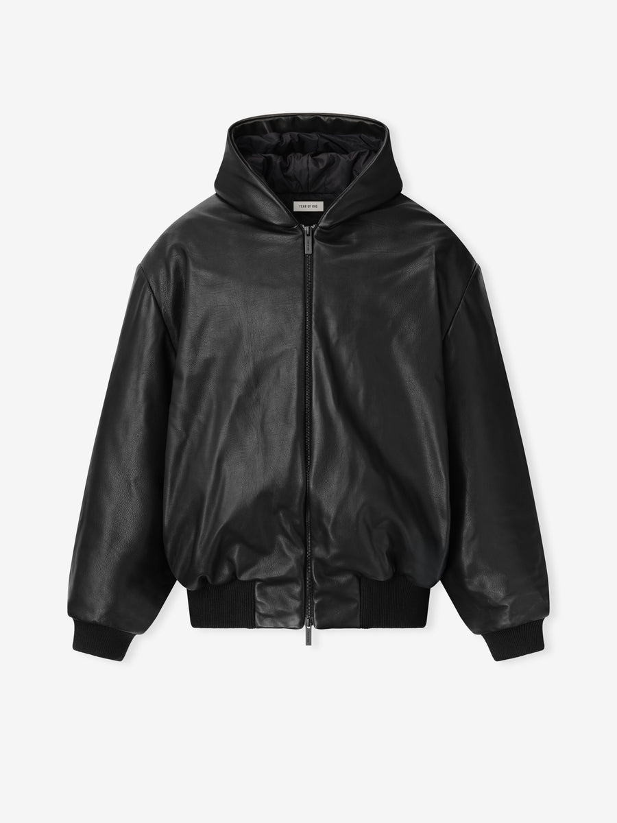 Leather Hooded Bomber Jacket - Fear of God