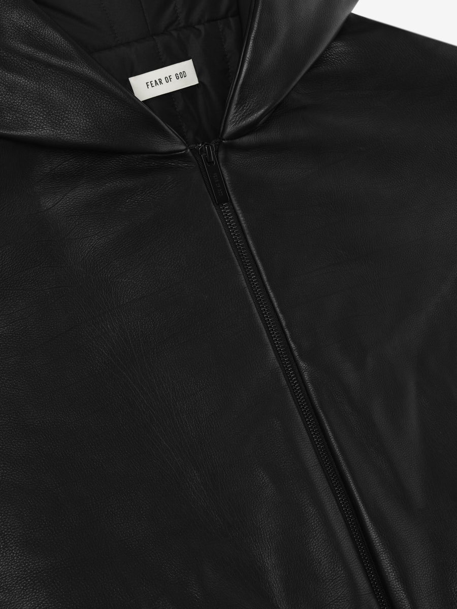 Leather Hooded Bomber Jacket - Fear of God
